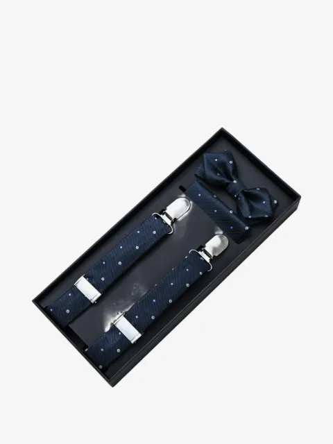 Moustache polka dot-print accessory set