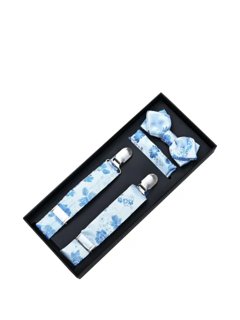 Moustache floral-jacquard accessory set