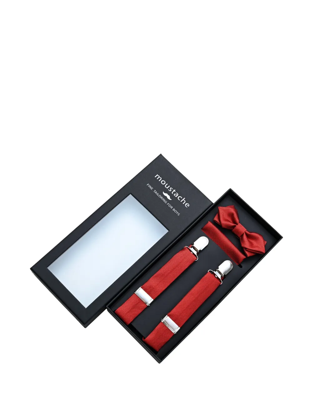 Moustache Textured-finish Accessory Set In Red