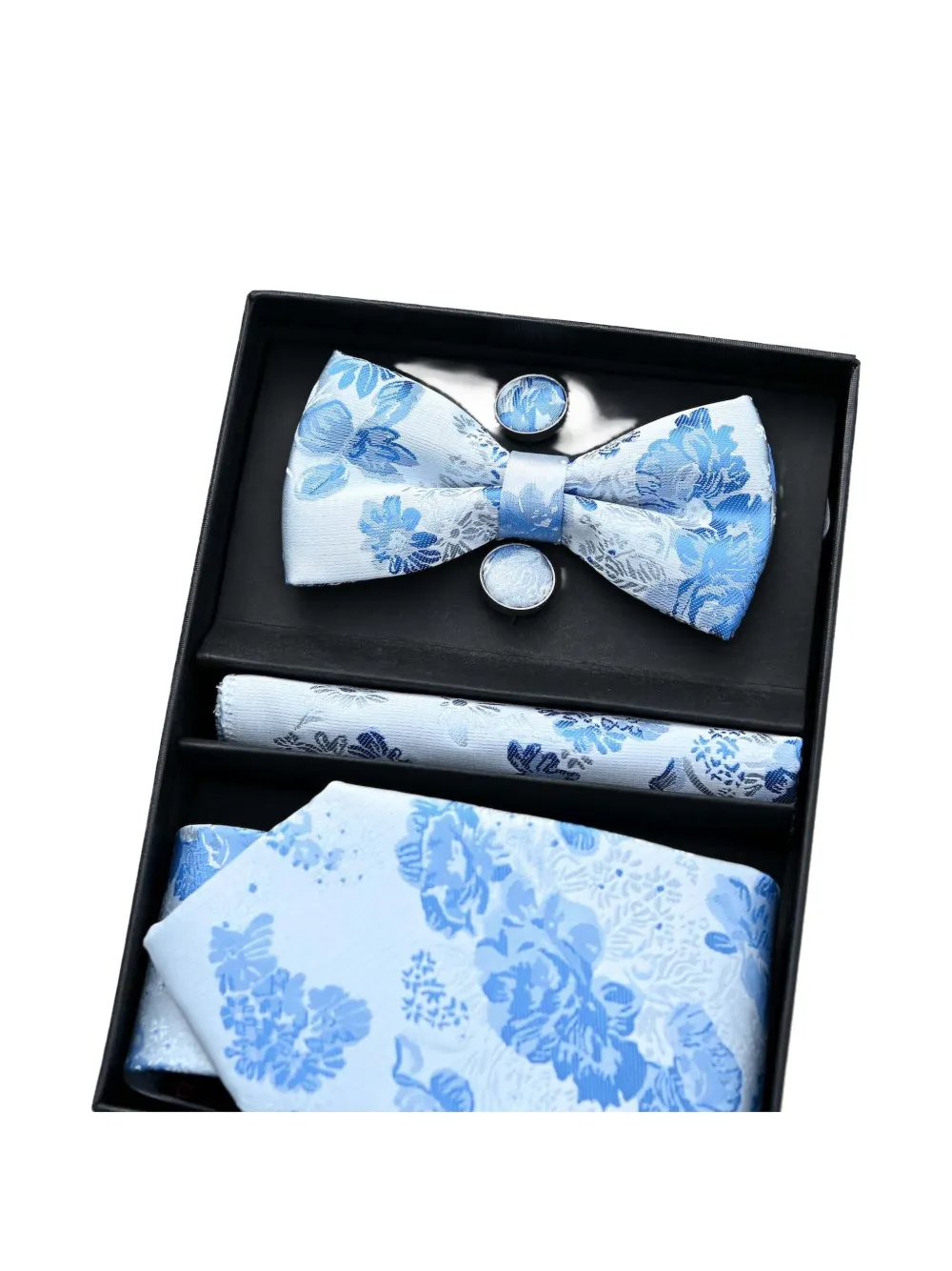Moustache floral-jacquard accessory set - Bianco