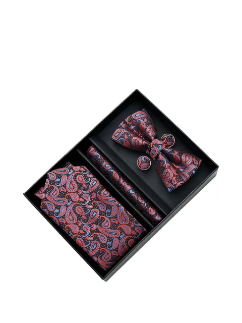 Moustache paisley-patterned accessory set