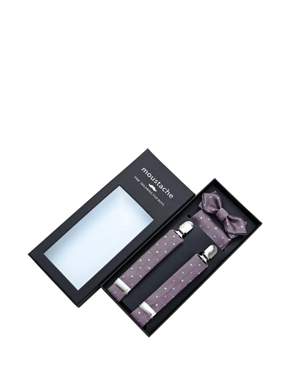 Moustache Polka-dot Accessory Set In Purple