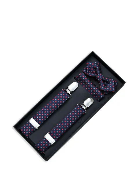 Moustache floral-jacquard accessory set