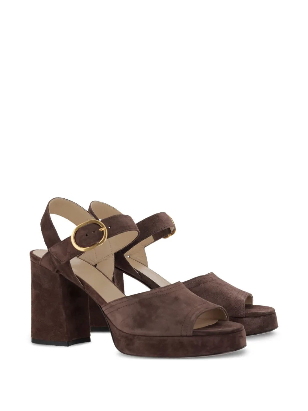 Valentino Garavani 100mm suede sandals Brown