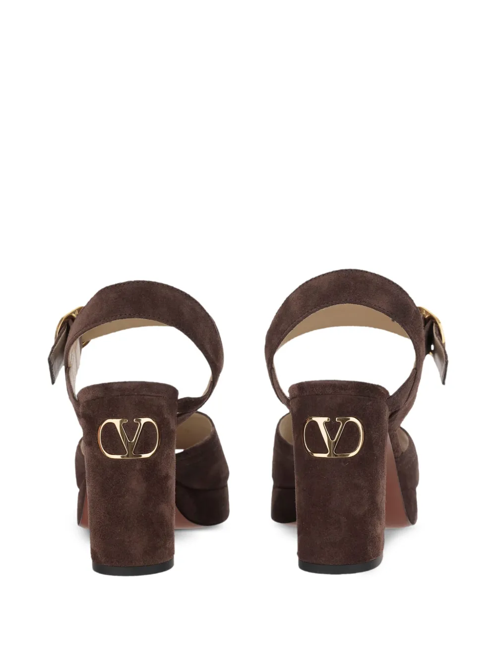 Valentino Garavani 100mm suede sandals Brown