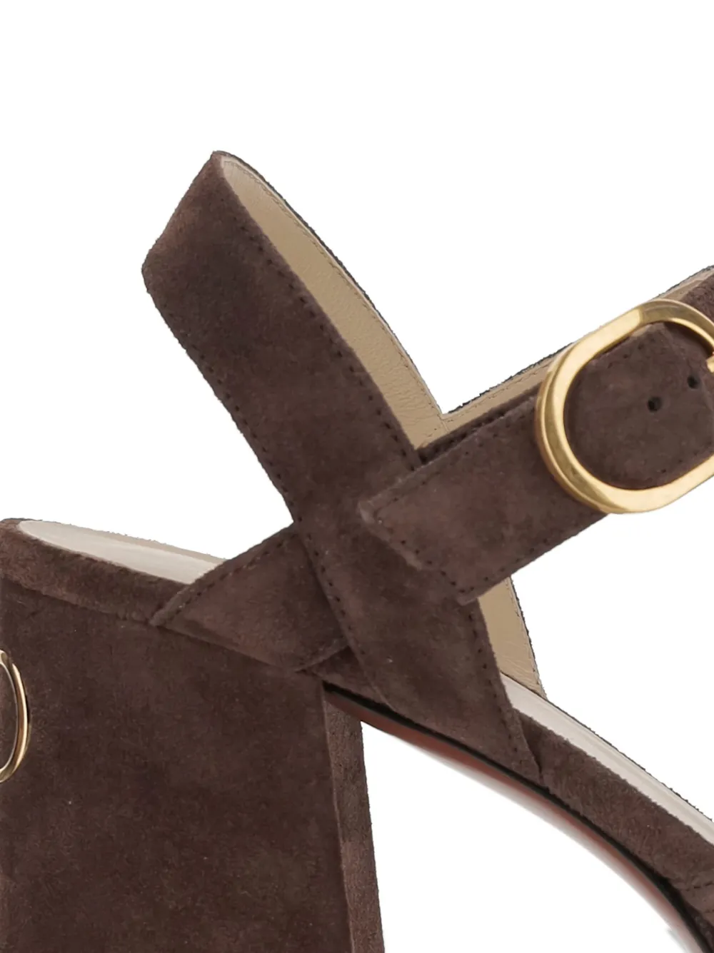 Valentino Garavani 100mm suede sandals Brown