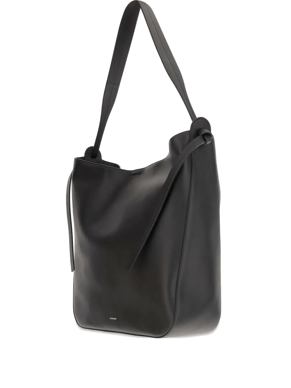 Jil Sander leather shoulder bag - Zwart