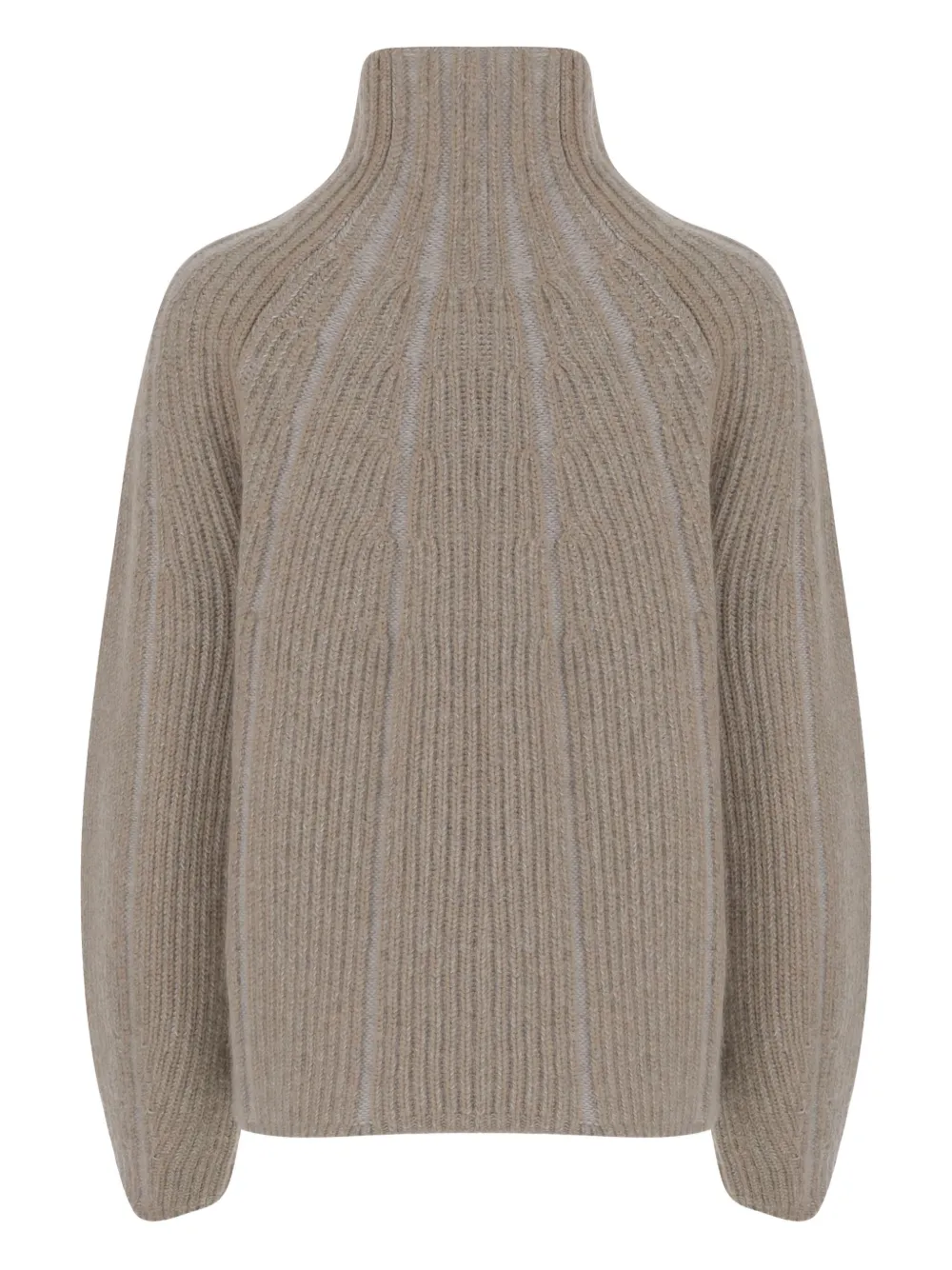 Giorgio Armani Geribbelde trui met hoge hals Beige