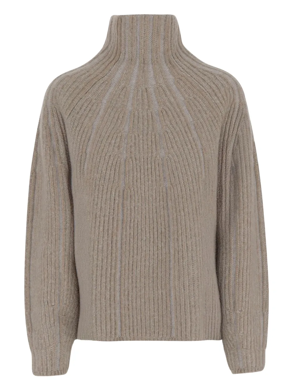 Giorgio Armani Geribbelde trui met hoge hals Beige