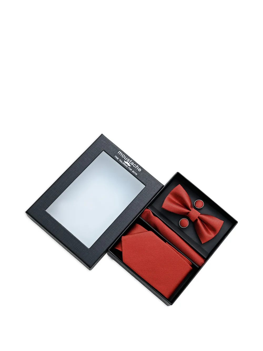 Moustache Textured-finish Accessory Set In Red
