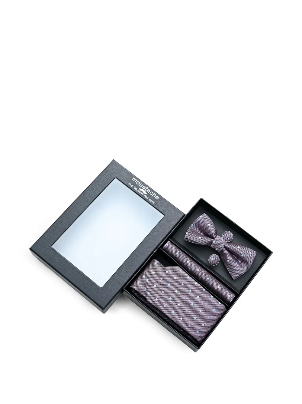 Moustache Polka-dot Accessory Set In Purple