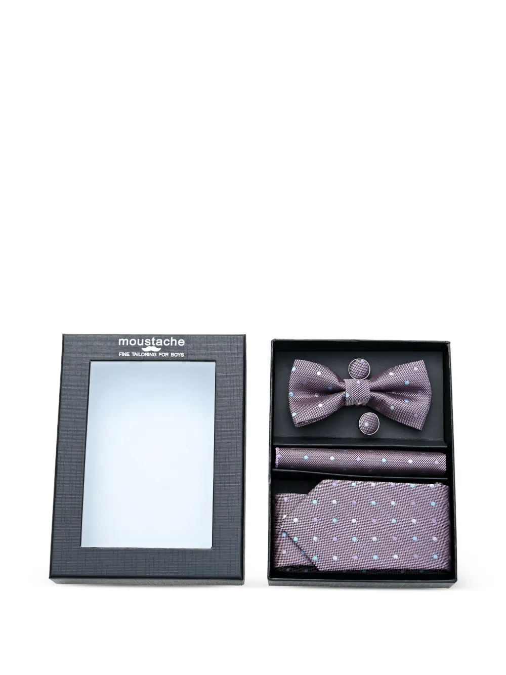 Moustache Polka-dot Accessory Set In Purple