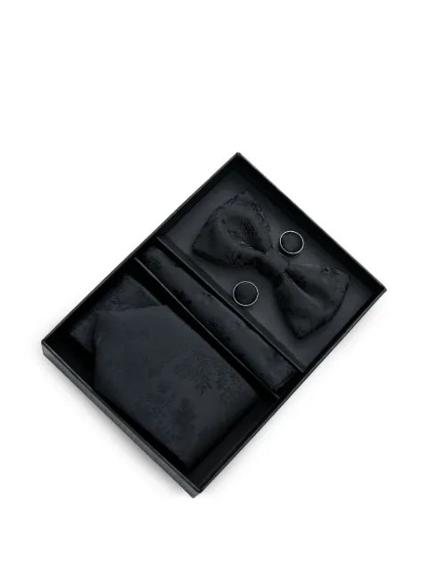 Moustache floral-jacquard accessory set