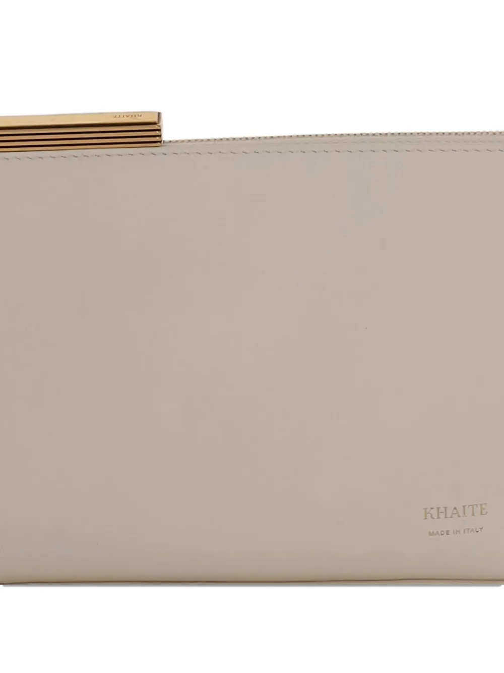 KHAITE Leren schoudertas Beige