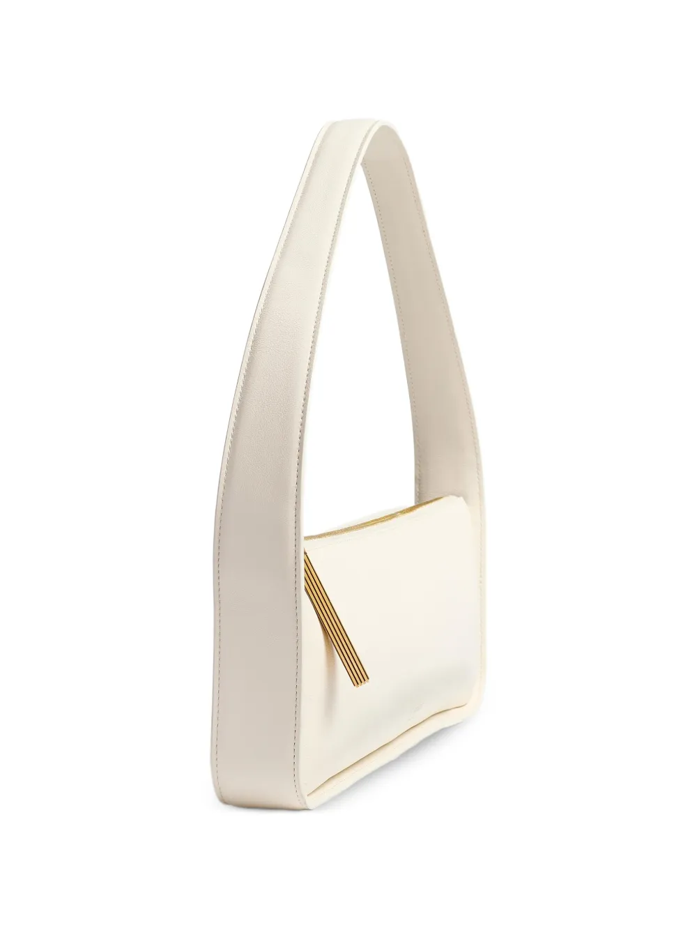 KHAITE Leren schoudertas Beige