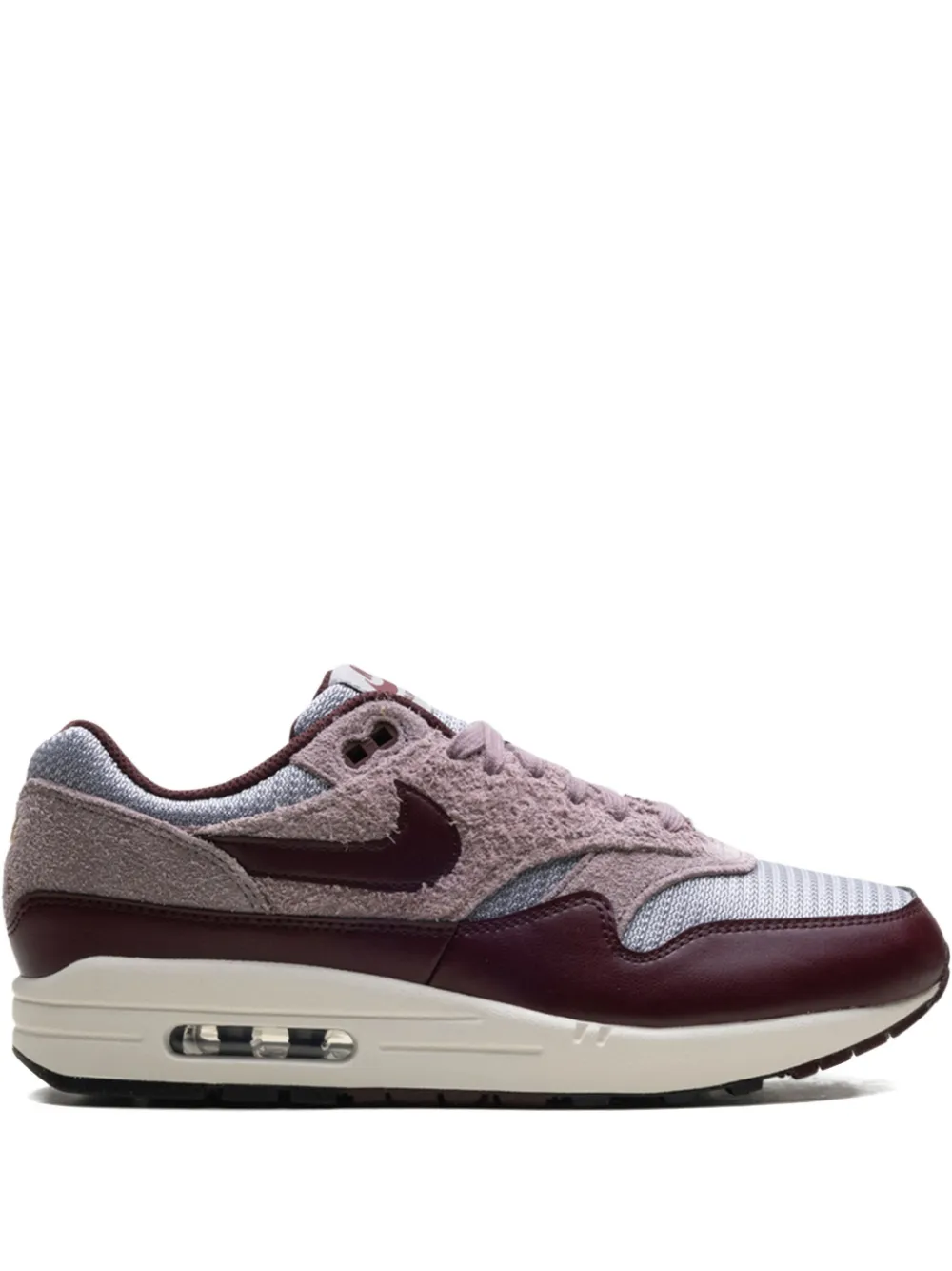Nike Air Max 1 Essential Premium "Cement Grey Taupe Grey Phantom Burgundy Crush" sneakers