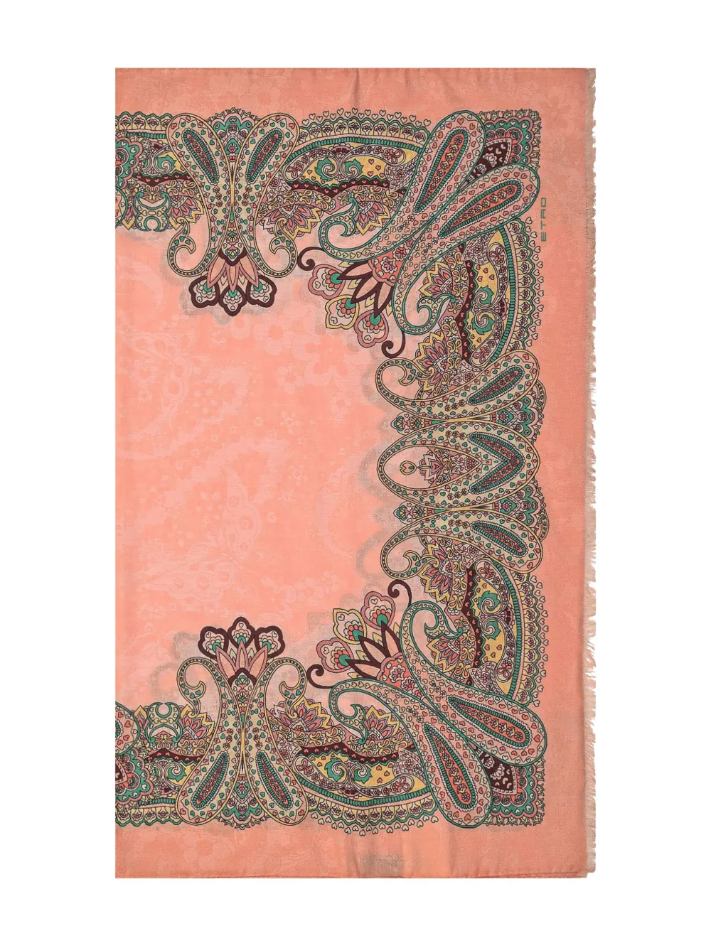 ETRO paisley-print frayed scarf Roze