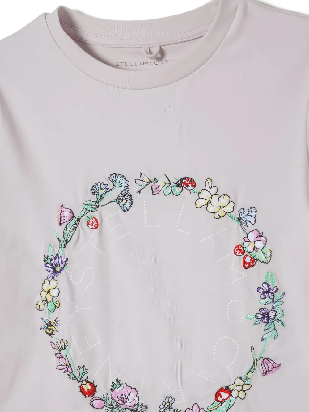 Stella Mccartney Floral-embroidered T-shirt In Multi