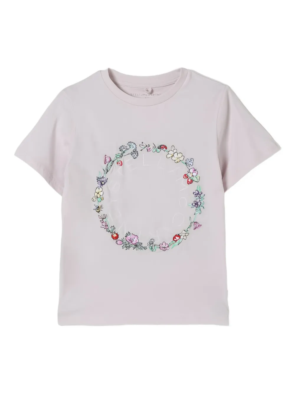 Stella McCartney Kids floral-embroidered T-shirt | Purple | Image 1