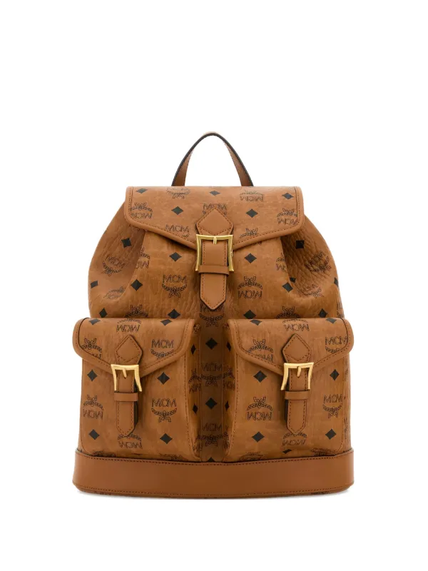 MCM Aren モノグラム バックパック S | ブラウン | FARFETCH JP
