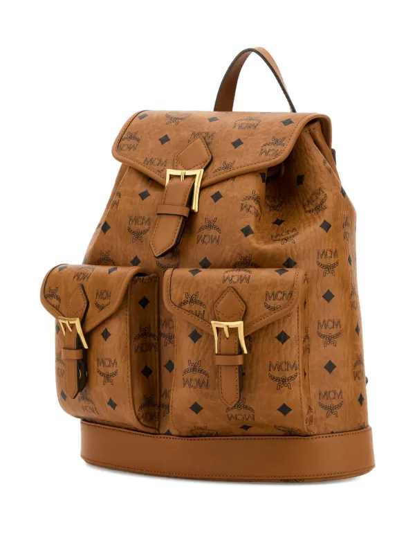 MCM Small Aren monogram-print Backpack | Brown | FARFETCH