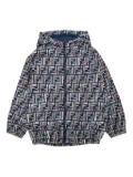 Fendi Kids patterned hooded jacket - Blue