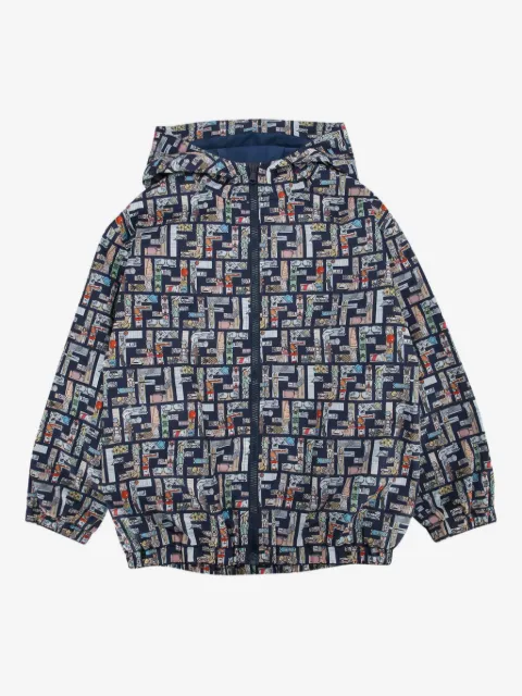 Fendi Kids patterned hooded jacket