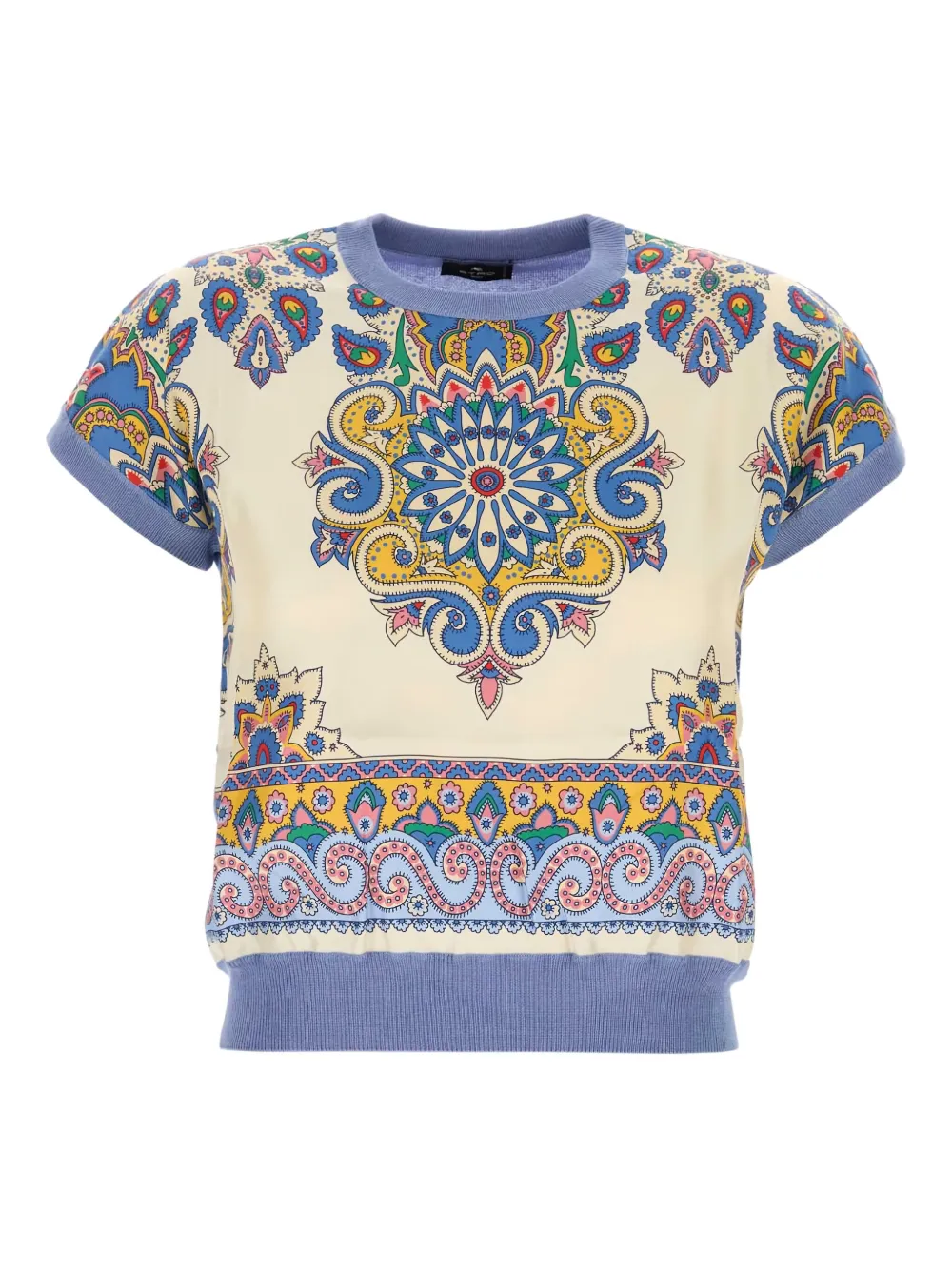 ETRO Top met paisley-print Blauw