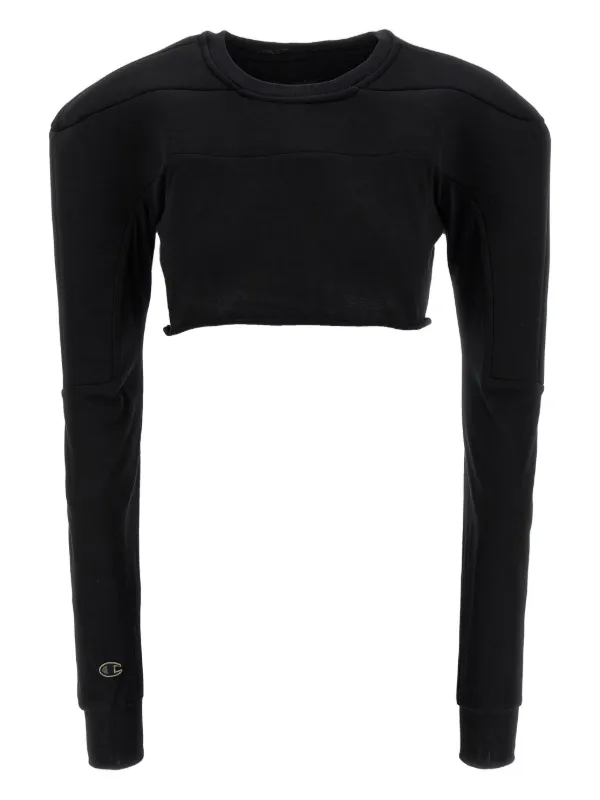 Rick Owens X Champion Girdered Cotton Sweater in Black