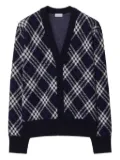 Burberry check-pattern cardigan - Blue