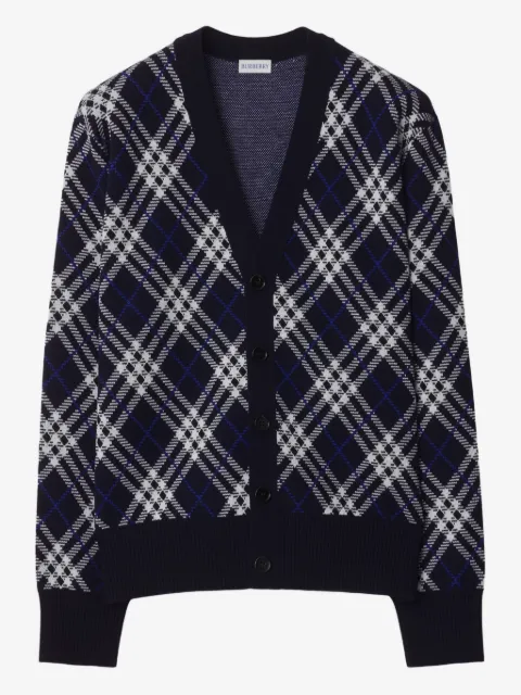 Burberry Check wool blend cardigan