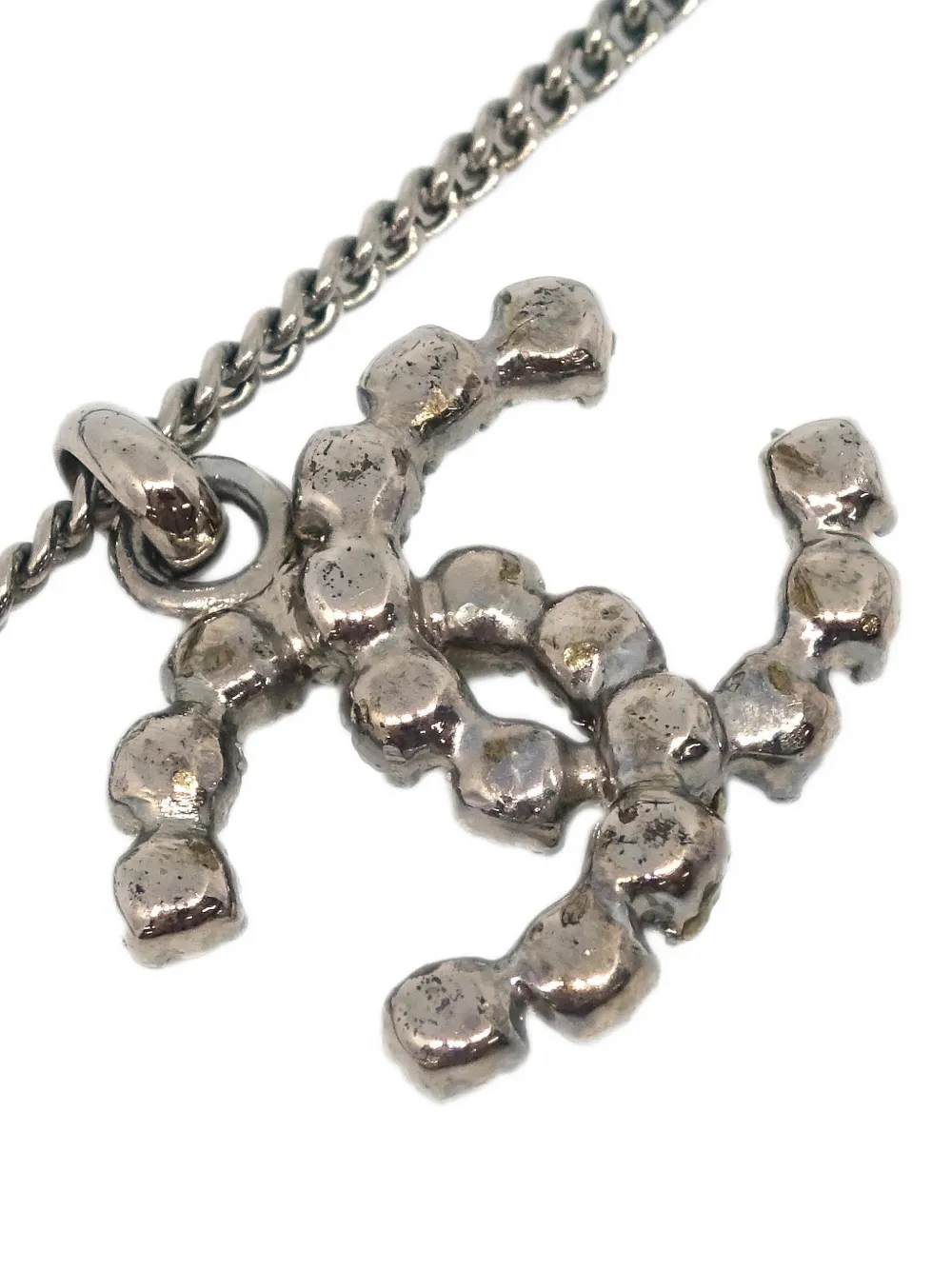 Pre-owned Chanel 2005 Crystal-embellished Cc-pendant Necklace
