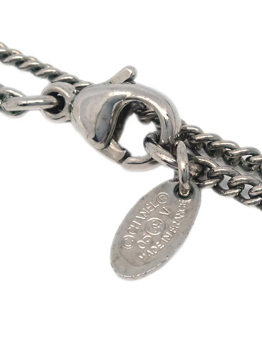 Pre-owned Chanel 2005 Crystal-embellished Cc-pendant Necklace