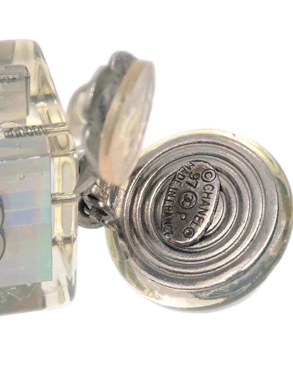Pre-owned Chanel 1997 N°5-motif Clip-on Earrings