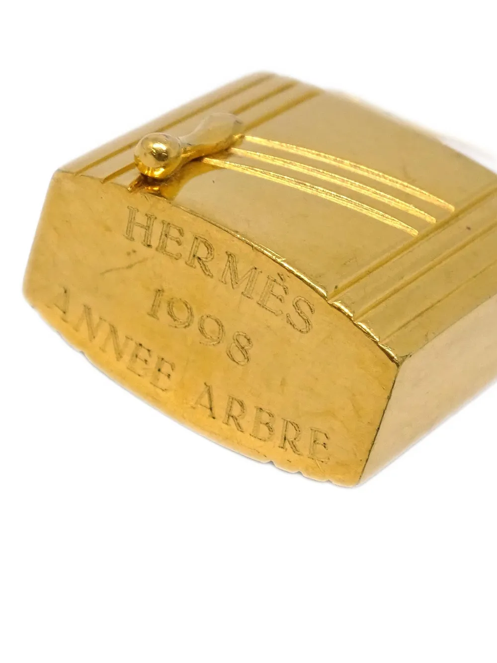 Pre-owned Hermes 1998 Anne Arbre Cadena Padlock Charm