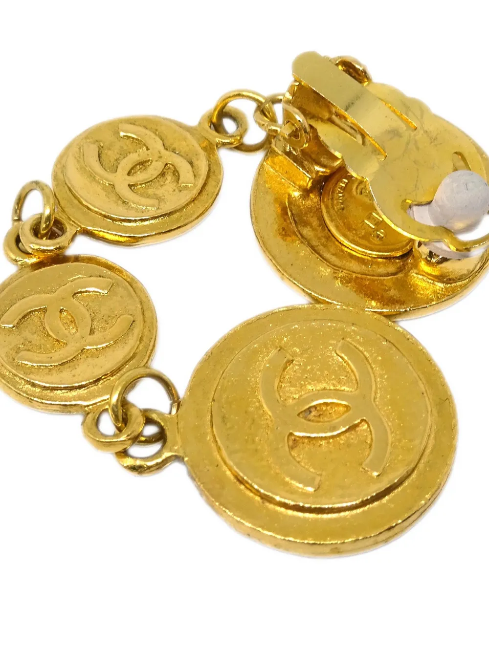 Pre-owned Chanel 1990-2000s Cc Dangle-design Earrings