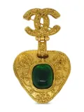 CHANEL Pre-Owned 1994 CC heart-motif brooch - Gold
