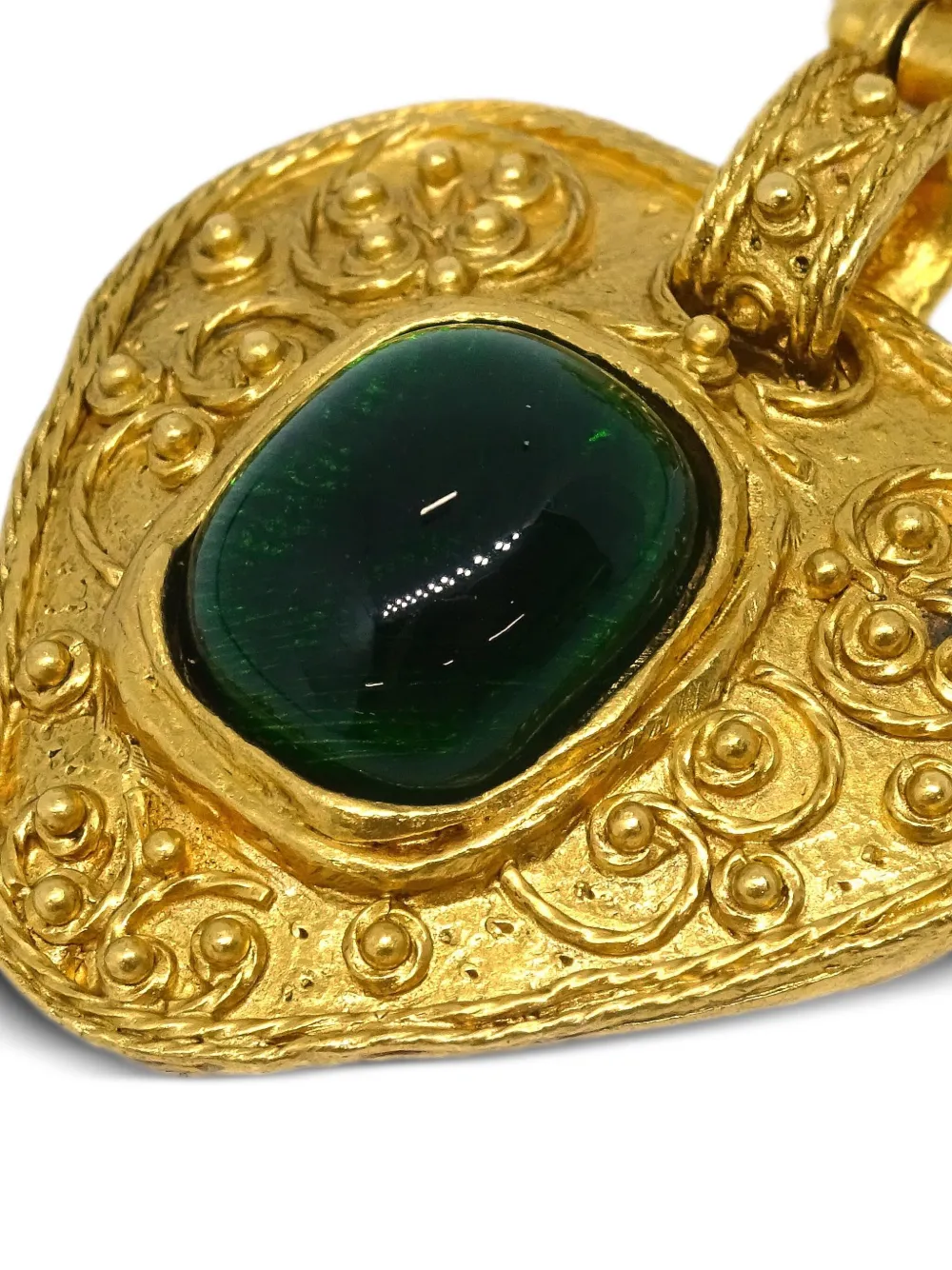 Pre-owned Chanel 1994 Cc Heart-motif Brooch