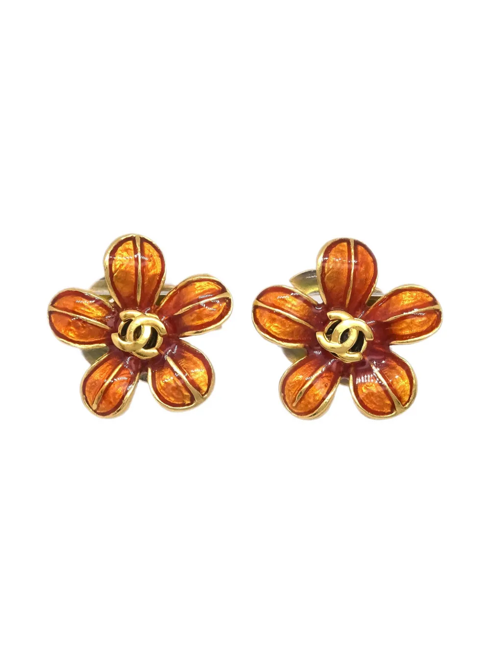 CHANEL Pre-Owned 2003 CC flower-motif earrings | Gold | Image 1