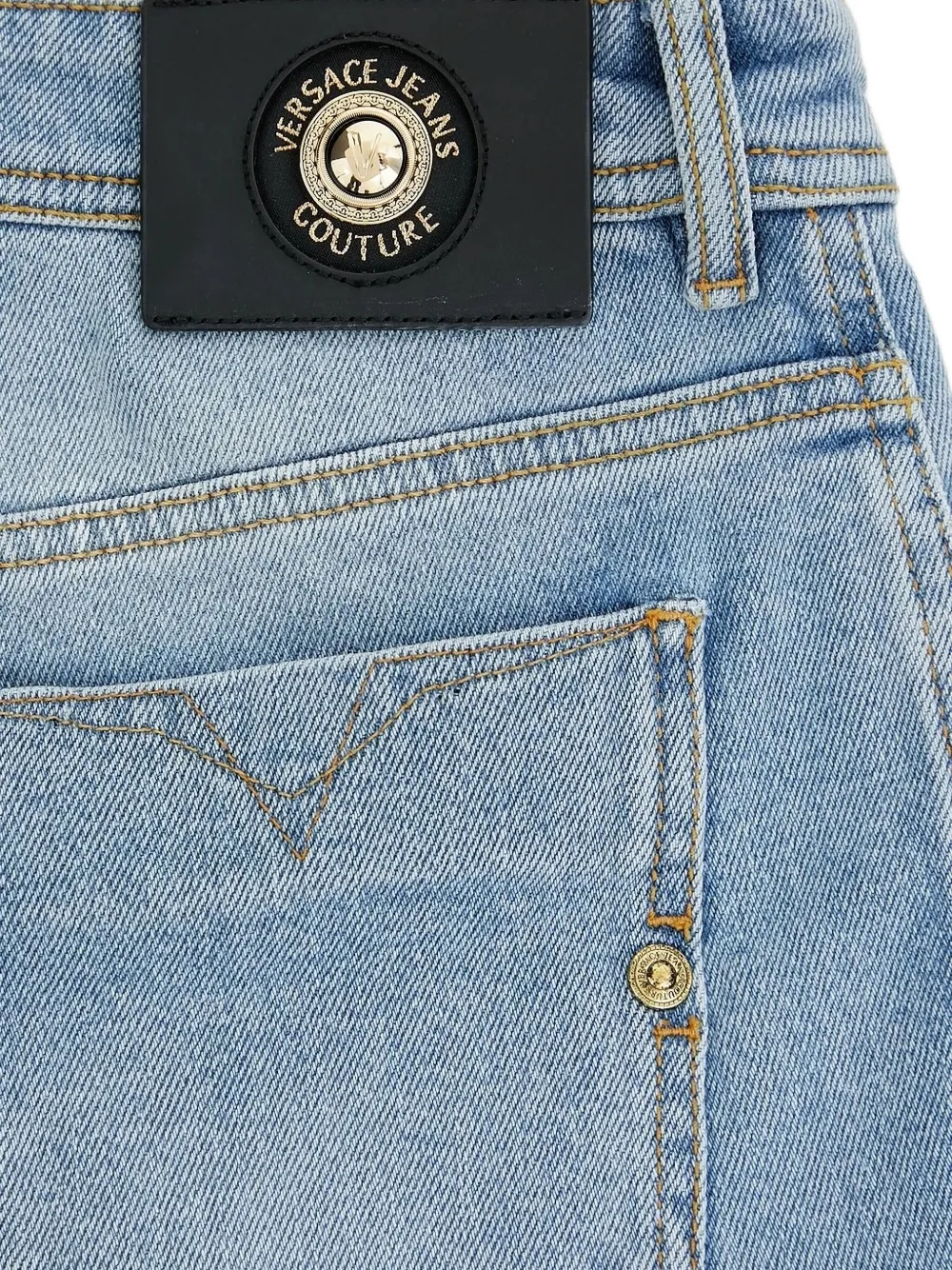 Versace Jeans Couture Jeans met logoplakkaat Blauw