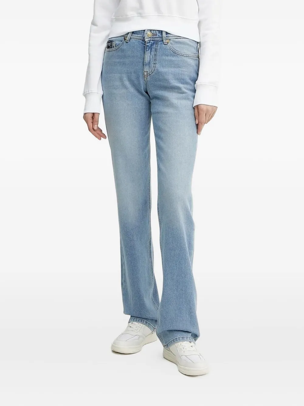 Versace Jeans Couture Jeans met logoplakkaat Blauw