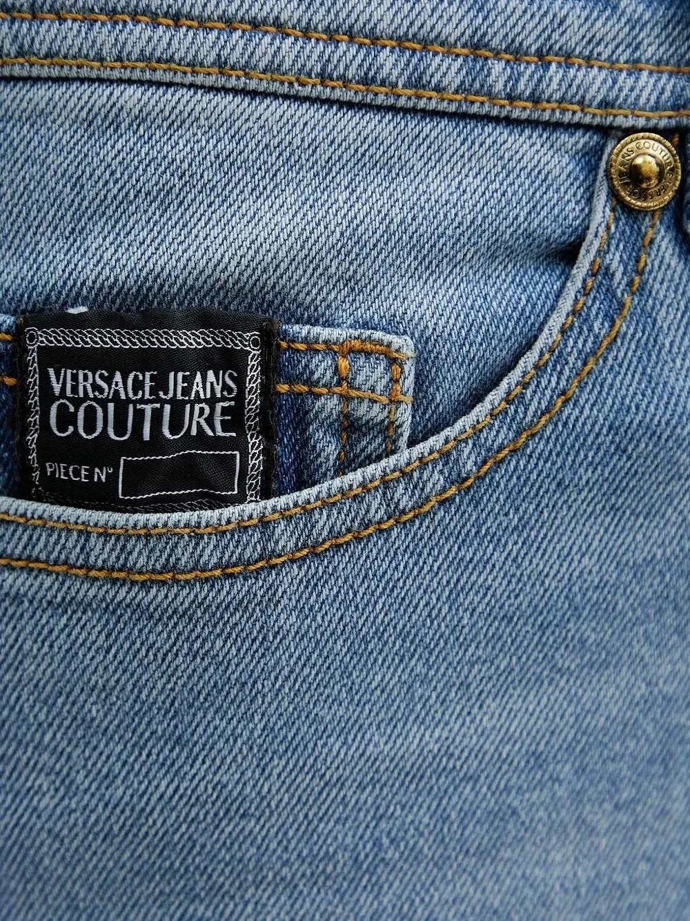 Versace Jeans Couture Jeans met logoplakkaat Blauw