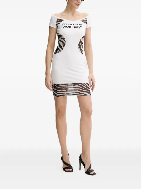 Versace Jeans Couture zebra-print mesh insert dress
