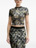 Versace Jeans Couture sequin-embellished baroque top - Black