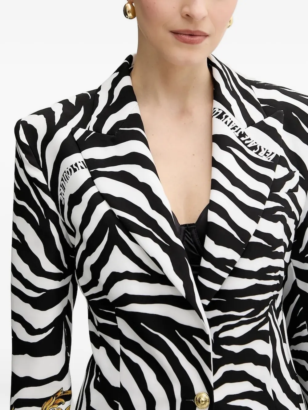 Versace Jeans Couture zebra-print blazer Zwart