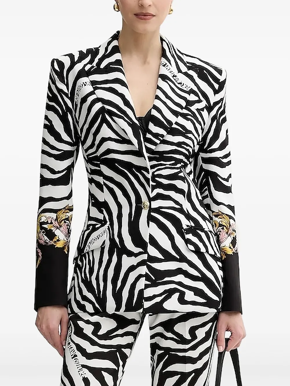 Versace Jeans Couture zebra-print blazer Zwart