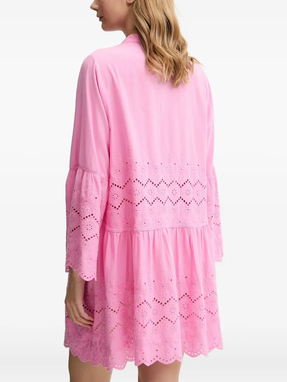 Melissa Odabash Jurk met borduurwerk en klokmouwen Roze