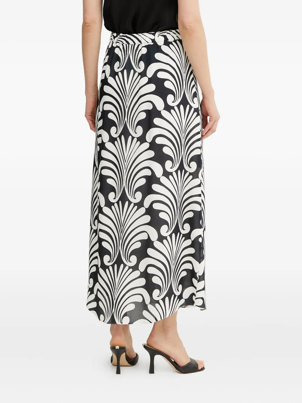 LUISA SPAGNOLI Midi-jurk met bloemenprint Zwart