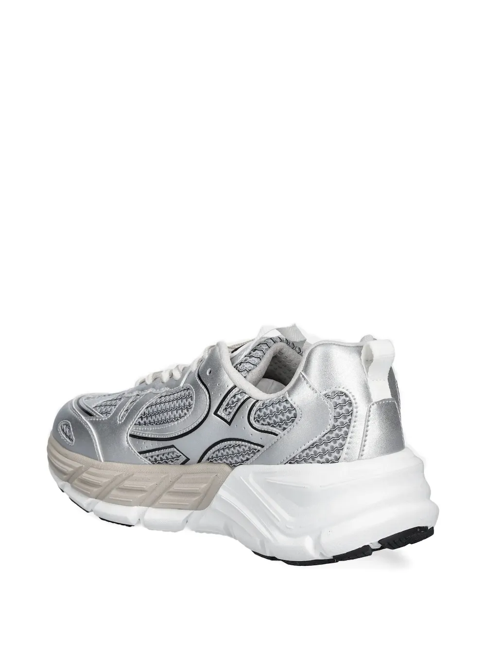 Iceberg Icb One Mesh-panelled Sneakers In Silver