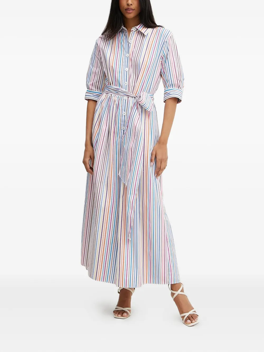 Piastrella striped maxi shirt dress